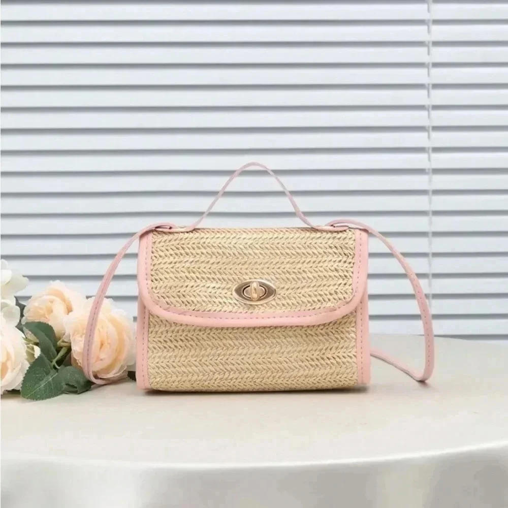 ⚠️Clearance Woven Mini Crossbody Bag Pink Apricot - Picture 2 of 5
